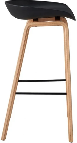 Стул барный ESF BY003 черный бук/матовый черный металл