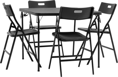 Комплект раскладного стола и стульев Кейт черный Stool Group арт.УТ000038896