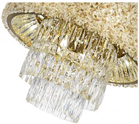 Потолочная люстра ST Luce Seline SL1637.302.10 Латунь/Прозрачный, Янтарный E14 10*60W (220V, хрусталь, подвески, круглые)