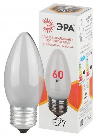 Лампочка накаливания E27 60 Вт ЭРА B36 B-60-E27-230-FR