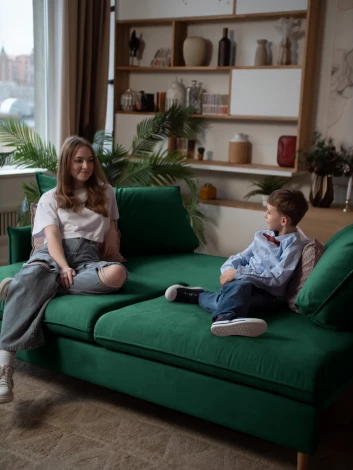 СКАНДИ Диван тканевый прямой изумрудный D1 furniture арт.AAA41309011