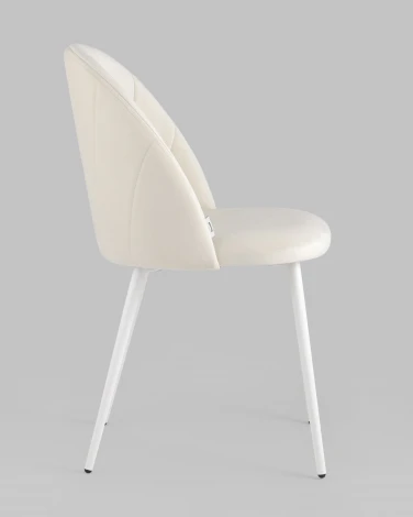 Стул Stool Group Логан велюр молочный белые ножки УТ000035501