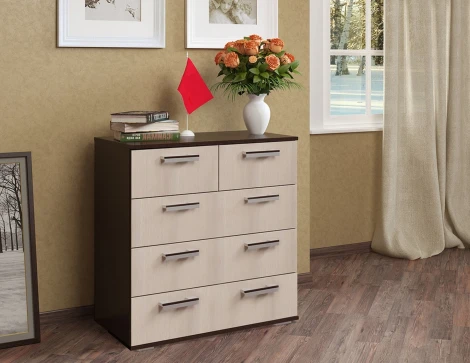 Комод БТС высокий Стандарт 5 NEW, венге/лоредо