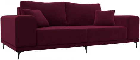 Диван прямой Льюес (Бордовый/Микровельвет) Лига Диванов арт.120722