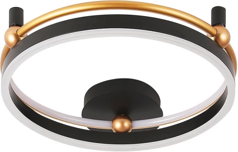 Потолочный светильник круглый Crystal Lux FERNANDO PL48W LED BLACK/GOLD (220V, пульт управления, кольцо)