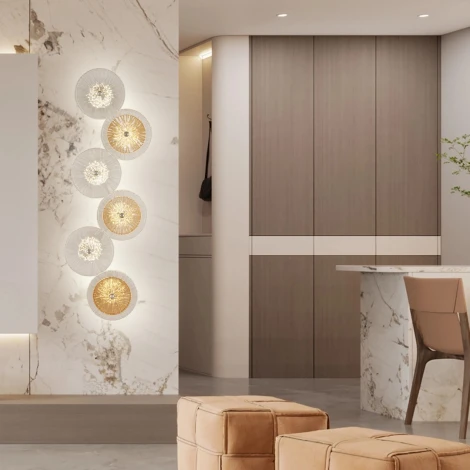 Бра светодиодное Arte Milano AM-1252B 6.1252B.D250.H700.LED Ni (220V, круглые)