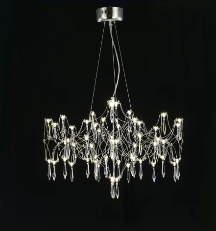 Подвесная люстра светодиодная с пультом и хрустальными подвесками Asfour MyFar Ileria MR2650-57P-76AP
