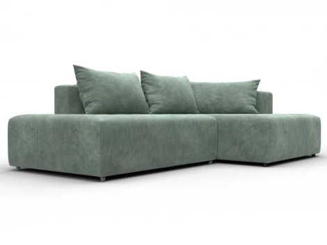 Диван угловой Лига-103 НПБ угол правый (ДСП,Брус,Фанера,Велюр/Зеленый) Лига Диванов 134825