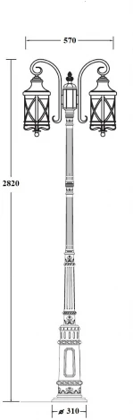 Наземный фонарь Oasis Light LUCERNA 84810A/18/Е7 Bl (220V, фонарь, IP44)