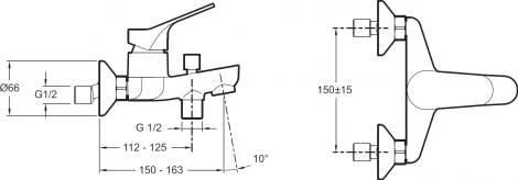 Смеситель Jacob Delafon Brive E75766-CP для ванны с душем