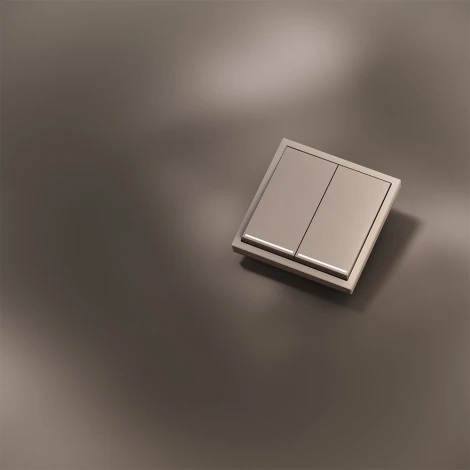 Клавиши для выключателя/переключателя двухклавишного с подсветкой (платина) Voltum S70 Metal VLSM000410