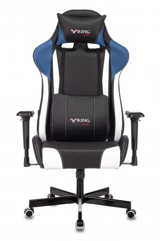 Кресло игровое Zombie VIKING TANK черный/синий/белый эко.кожа с подголов. крестовина металл