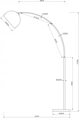 Торшер гибкий Arte Lamp Paolo A5822PN-1PB (220V, выключатель)