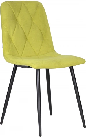 Стул обеденный DOBRIN CHILLY ROMBO (Лайм Simple 14, основание черное) 006 ROMBO, цвет сиденья лайм основания черный