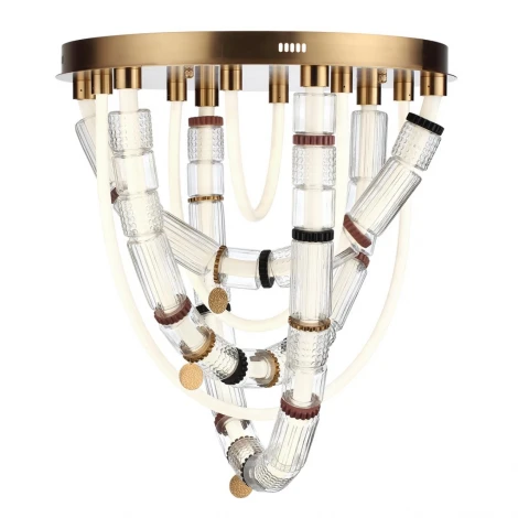 Потолочная люстра светодиодная 5455/80CL сатин.латунь/терракот/черный LED 80W 4000K