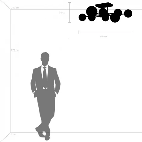 Потолочная люстра на штанге Croco 815380 (220V, шар, шарики)