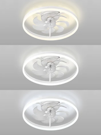 Потолочная люстра светодиодная с вентилятором Natali Kovaltseva Ledfan LED LAMPS 81489 (регулировка яркости, 220V, пульт управления, управление смартфоном)