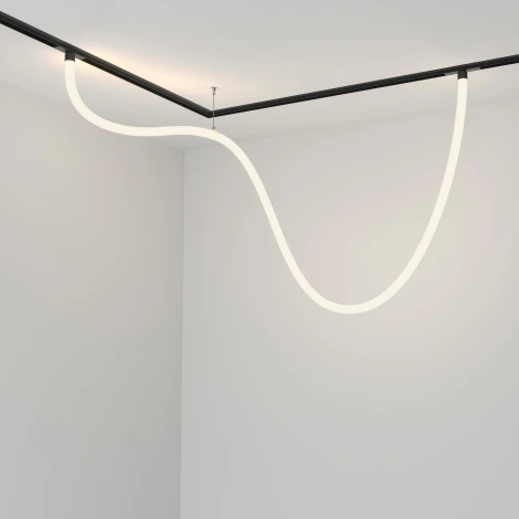 Трековый подвесной светильник с гибким неоном гибкий 48V Tau Exility 4000K 50Вт 360° LED (магнитный) Maytoni Technical TR101-2-50W4K-B