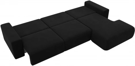 Диван угловой Лига-036 НПБ Классик Лонг правый угол (Черный/Микровельвет) Лига Диванов арт.121382