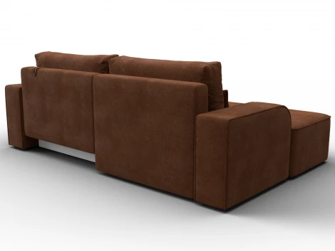 Диван угловой Лига-120 угол левый (ДСП,Брус,Фанера,ЛДС,Велюр/Терракотовый) Лига Диванов 137290L