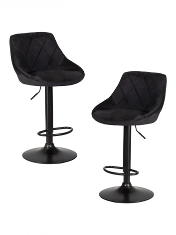 Набор 2 шт стул барный DOBRIN LOGAN BLACK (черный велюр (MJ9-101))