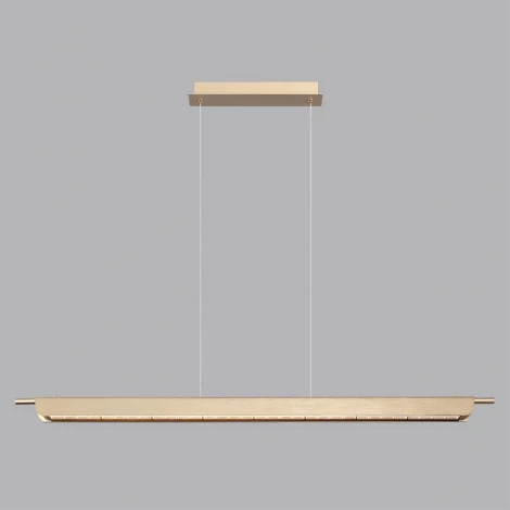 Подвесной линейный светодиодный светильник с диммером Odeon Light Punto 7018/40LA c сенсорн. включением цв. тем-ры 2700-4000-5500K металл/акрил под латунь брашинг IP20 40W 220V (сенсорный выключатель, на проводе)