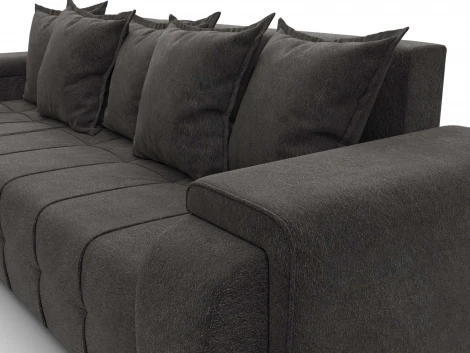 Диван угловой Лига-121 левый угол (ДСП,Брус,Велюр/Темно-коричневый) Лига Диванов 137352L