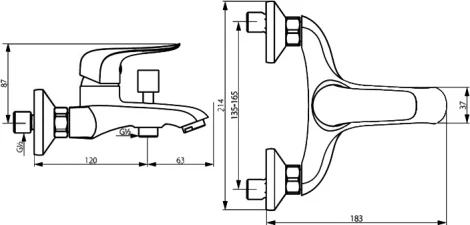 Смеситель Damixa RedBlu Palace Evo 2 331000000 для ванны с душем