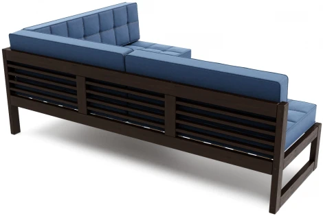 Диван Arsko угловой Сега У венге велюр синий