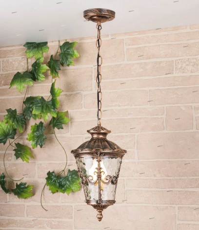 Уличный светильник подвесной Elektrostandard Diadema черное золото GLYF-8046H