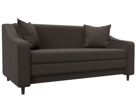 Диван прямой Лига-071 (ЛДСП,Брус,Фанера/Дерево/Рогожка/Коричневый) Лига Диванов 129651