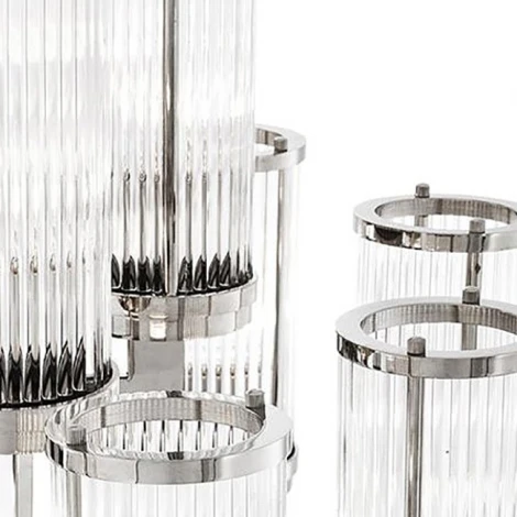 Подвесная люстра ярусная Сilindery Silver D75 By ImperiumLoft Сilindery01 (220V, на цепи)