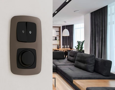 Рамка Ambrella Volt OMEGA Ecta (Темная бронза матовый) 1-ая OF140631