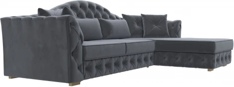 Диван угловой Артис правый угол (Серый/Велюр) Лига Диванов арт.121586