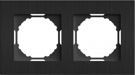 Рамка 2-я, Natural чёрный алюминий Donel A07 DEN212BA