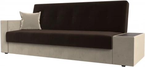 Диван-книжка Лига-020 стол справа (Коричневый,Бежевый/Микровельвет) Лига Диванов арт.118501