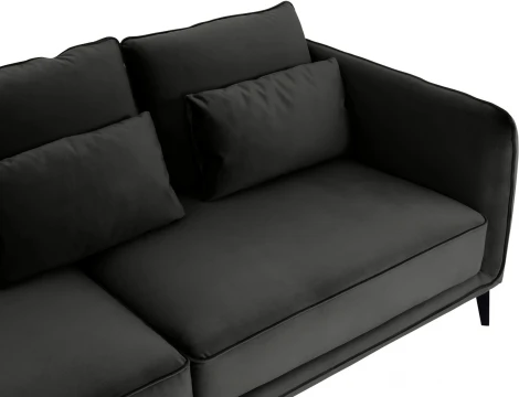 Диван Amsterdam трехместный ОГОГО (арт.342355), (Ткань/Черный)