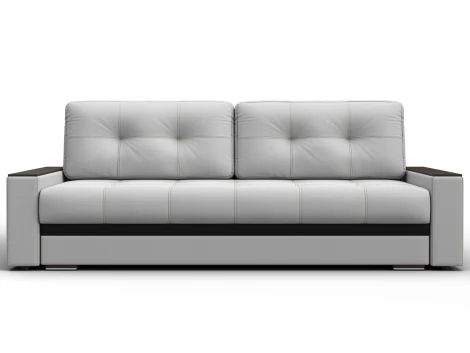 Диван прямой с декором Лига-096 НПБ (ДВП,ДСП,ЛДСП,Брус,Фанера/Пластик/Экокожа/Белый,Черный) Лига Диванов 133431