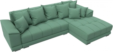 Диван угловой НордСтар правый угол (Зеленый/Рогожка) Лига Диванов арт.123501