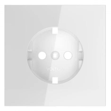 Накладка для розетки с заземлением Voltum S70 VLS000608 (белый глянцевый)