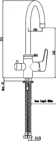 Смеситель Damixa RedBlu Origin Evo 820700000 для кухонной мойки