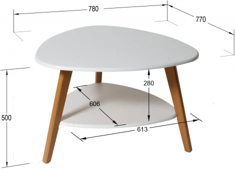 Стол журнальный Бруклин белый/дуб светлый от фабрики Mebelik