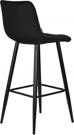 Стул барный Dobrin NICOLE (черные матовые ножки, черный велюр (108-77))