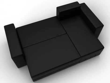 Диван угловой Лига-076 угол универсальный (ДСП/Пластик/Экокожа/Черный) Лига Диванов 129853