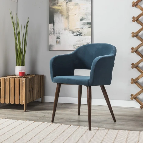 Стул R-Home Oscar тёмно-зеленый/т.орех