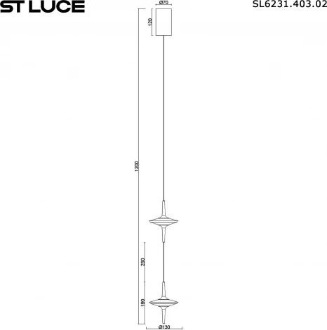 Светильник подвесной ST Luce Zenith SL6231.403.02 Черный/Прозрачный LED 2*5W 4000K