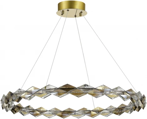 Подвесной светильник ST Luce Diamanta SL6009.213.01 Хром/Прозрачный, Янтарный LED 1*30W 3000K (220V, на тросе, кольцо)