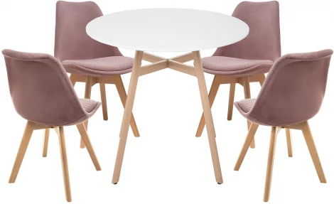 Обеденная группа Woodville Арги 90 light purple / white / wood 532547