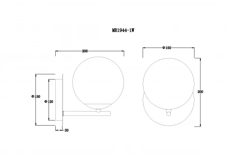 Бра MyFar Aerton MR1944-1W (220V, шар)