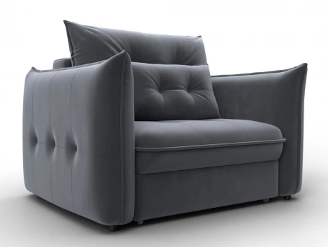 Кресло Лига-100 НПБ (ДСП,Фанера,Велюр/Серый) Лига Диванов 136995